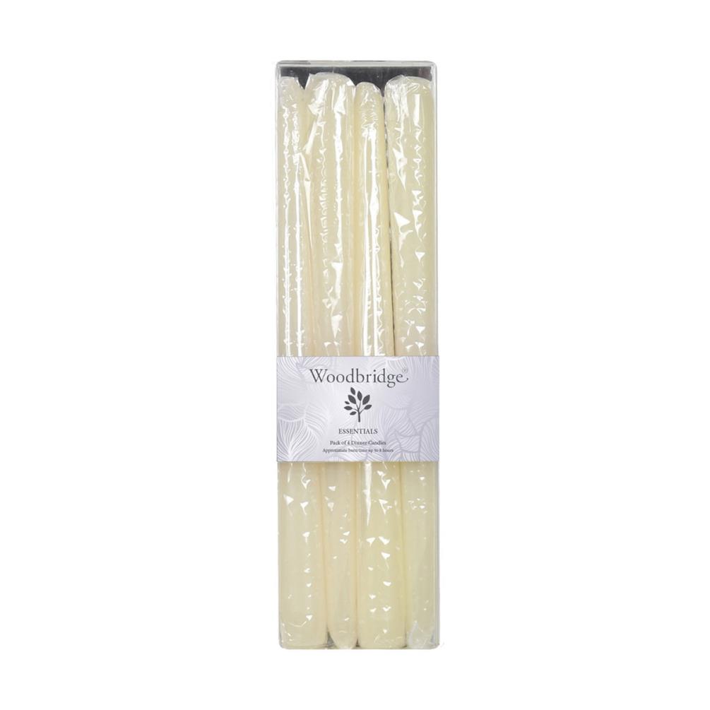 Woodbridge Ivory Tapered Dinner Candle 25cm (Pack of 4) £2.69